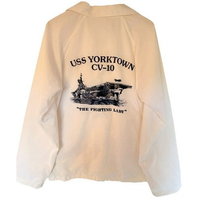 Hartwell Sports USS Yorktown Jacket Mens Large White Navy Retired Military - product photo 2