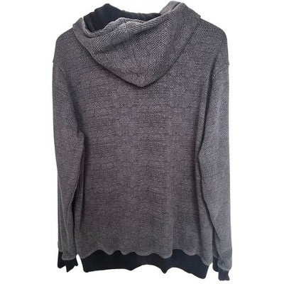Hurley Mens Full Zip Fleece Jacket Gray Herringbone Logo Large - product photo 2