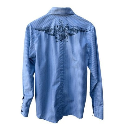 Cultura International Button Up Shirt Mens Large White Striped Graphic Shirt - product photo 2