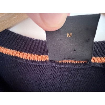 Hugo Boss Mens Medium Navy Crewneck Knit Sweater Logo Patch Pullover - product photo 3