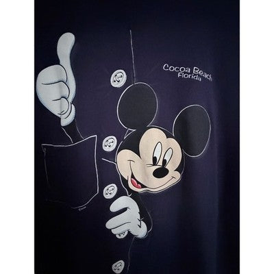 Sherry Mickey Mouse Cocoa Beach Florida Graphic Pocket T Shirt Mens XL Navy - product photo 4