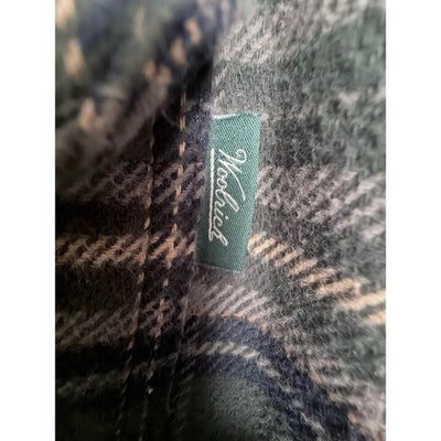 Woolrich Plaid Flannel Shirt Jacket Mens XL Green Button Front Wool Blend - product photo 5