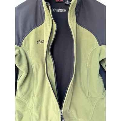 Marmot Fleece Jacket Mens Small Green Black Full Zip Outdoor Hiking Coat - product photo 5