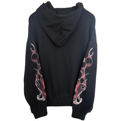 Rockstar Original Flame Graphic Hoodie Mens XL Black Red Streetwear Pullover - product photo 2