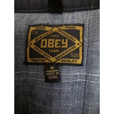 Obey Hooded Field Jacket Mens Medium Black Sherpa Lined Military Utility Coat - product photo 3
