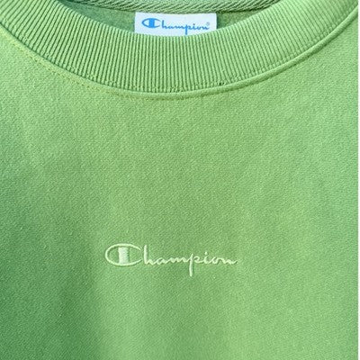 Champion Reverse Weave Crewneck Sweatshirt Mens Large Green Embroidered Logo - product photo 4