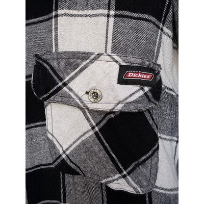 Dickies Hooded Flannel Jacket Mens XL Black White Plaid Workwear - product photo 4