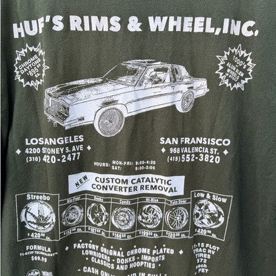 HUF Graphic T Shirt Mens Medium Green Streetwear Skate Tee - product photo 4