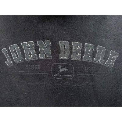 John Deere Hoodie Mens Large Black Pullover Sweatshirt Embroidered Logo - product photo 3