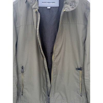 Andrew Marc Jacket Mens Medium Olive Green Full Zip Hooded Coat - product photo 5