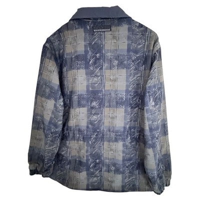 Forrester's Vintage Jacket Mens Medium Blue Gray Abstract Plaid Portland Oregon - product photo 2