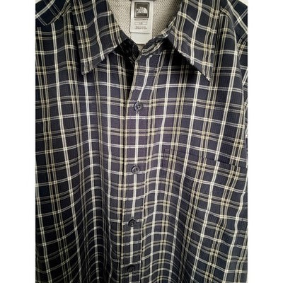 The North Face Plaid Short Sleeve Button Up Shirt Mens Large Blue Gray - product photo 4