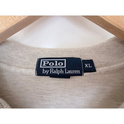 Polo Ralph Lauren Long Sleeve Polo Shirt Mens XL Beige Pony Logo Classic Fit - product photo 3