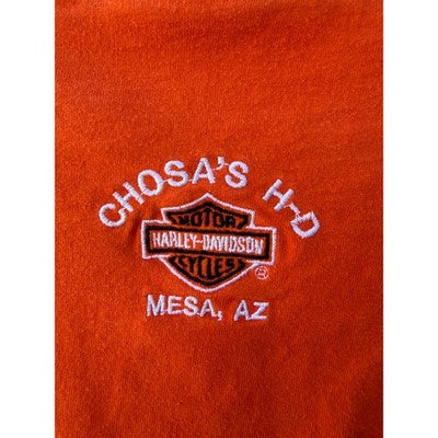 Harley Davidson Chosa HD Mesa AZ V-Twin Power Long Sleeve Shirt Mens XXL Orange - product photo 5