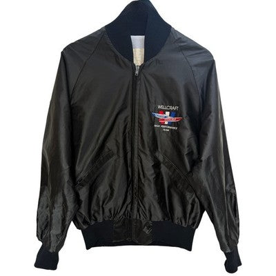 Vintage DeLong Wellcraft Bomber Jacket Mens Medium Black Racing Boat USA Made - product photo 2