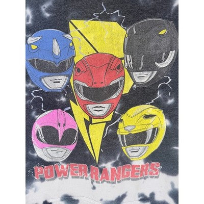 Power Rangers Hoodie Mens Medium Black White Tie Dye Graphic Sweatshirt - product photo 4