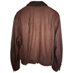 Johnston & Murphy Leather Jacket Mens 40 Brown Full Zip Snap Front Casual Coat - product photo 2