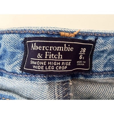 Abercrombie Simone Wide Leg Crop Jeans Womens 28 Blue - product photo 3
