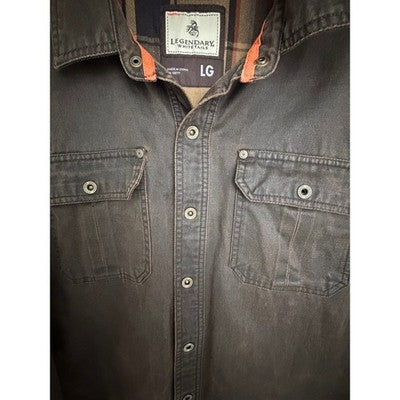 Legendary Whitetails Shirt Jacket Mens Large Brown Button Front Long Sleeve - product photo 5