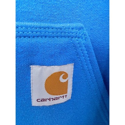 Carhartt Hoodie Mens Small Blue Loose Fit Pullover Workwear Sweatshirt - product photo 4