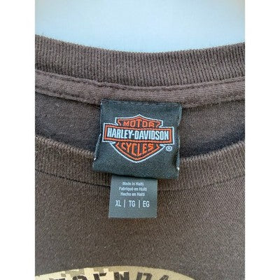 Harley Davidson Graphic T Shirt Mens XL Brown Emerald Coast Ft Walton Beach - product photo 3