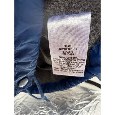 Roebuck & Co Coach Jacket Mens XL Blue Snap Front Lightweight Windbreaker - product photo 4