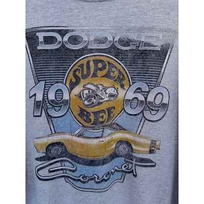 Dodge Super Bee 1969 Sweatshirt Mens Medium Gray Graphic Muscle Car - product photo 4