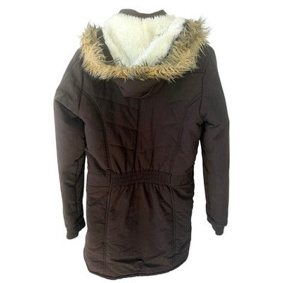 Element Parka Jacket Womens Large Brown Insulated Faux Fur Hood Winter Coat - product photo 2