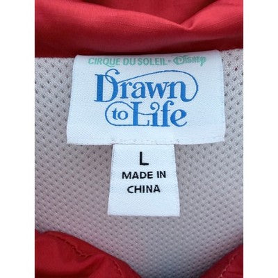 Cirque Du Soleil Drawn to Life Disney Jersey Hoodie Womens Large Red Disney - product photo 3