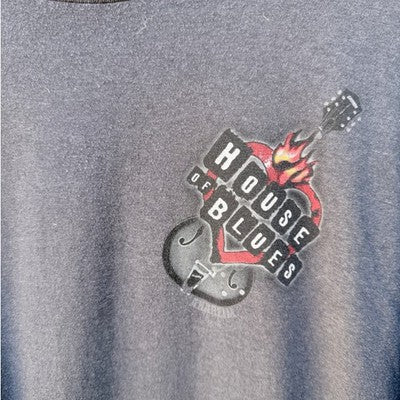 House of Blues T Shirt Mens Large Blue Guitar Logo Graphic - product photo 5