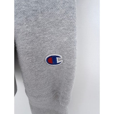 Champion Reverse Weave Crewneck Sweatshirt Mens Medium Gray Plaid Logo - product photo 5