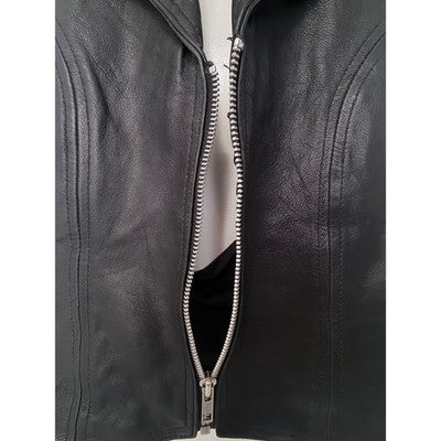 Hot Leathers Leather Vest Womens Large Black Biker - product photo 4