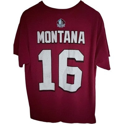 Majestic Joe Montana Hall of Fame San Francisco 49ers Graphic T Shirt Mens L Red - product photo 2