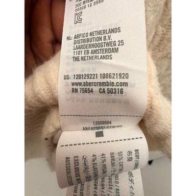 Abercrombie Soft A&F Cable Knit Sweater Mens Large Cream - product photo 4