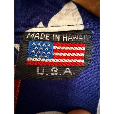RJC Made in Hawaii Mens M Navy Floral Hawaiian Aloha Shirt - product photo 4