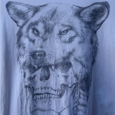 T Bar x Cotton On Wolf Skull Graphic T Shirt Mens L - product photo 4