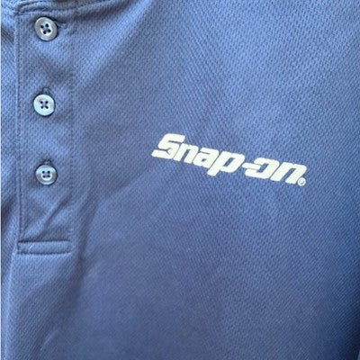 Snap-on Long Sleeve Henley Shirt Mens XL Blue Workwear Mechanic Logo - product photo 3