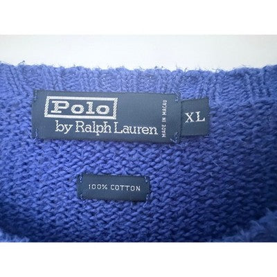 Polo Ralph Lauren Sweater Mens XL Blue Cotton Knit Pullover - product photo 3