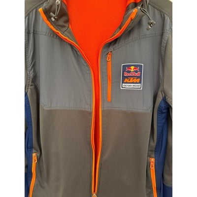 Red Bull KTM Jacket Mens Large Gray Orange Full Zip Racing Hooded Motorsport - product photo 4