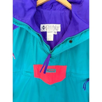 Columbia Sportswear Jacket Mens Medium Green Purple Colorblock Zip Outdoor - product photo 4