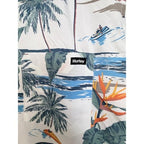 Hurley Hawaiian Shirt Mens Large White Tropical Palm Tree Short Sleeve Button Up - product photo 5