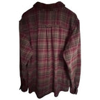 Orvis Plaid Heavyweight Flannel Shirt Mens Large Burgundy Brown Button Up - product photo 2