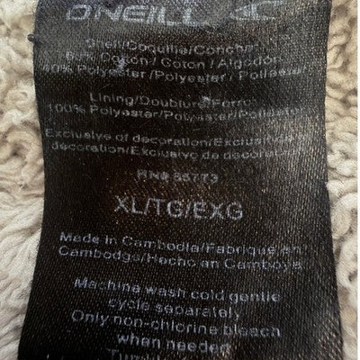 O'Neill Sherpa Lined Zip Hoodie Jacket Men XL Olive Green Full Zip Fleece Hooded - product photo 3