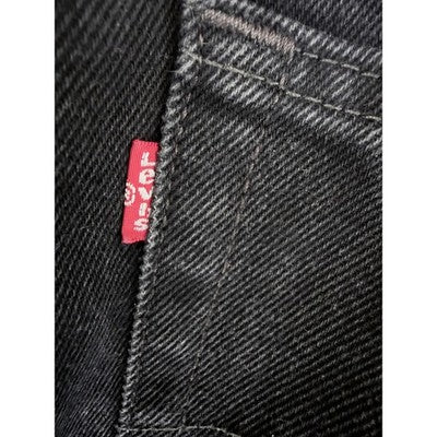 Levis 505 Mens 38x32 Black Regular Fit Straight Leg Jeans Denim - product photo 5