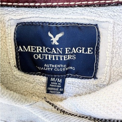 American Eagle Hoodie Mens Medium Gray Logo Pullover Casual Sweatshirt - product photo 3
