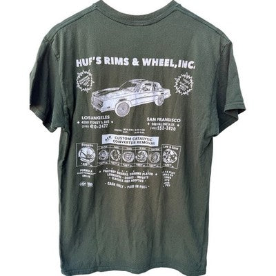HUF Graphic T Shirt Mens Medium Green Streetwear Skate Tee - product photo 2