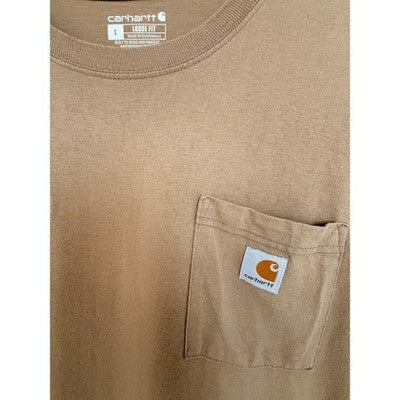 Carhartt K87 Pocket T Shirt Mens L Brown Optivolt Logo - product photo 4