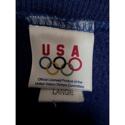 USA Olympics Crewneck Sweatshirt Mens Large Blue Embroidered Team USA Pullover - product photo 3