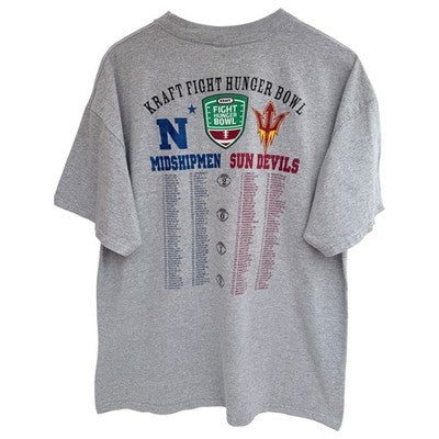 2012 Kraft Fight Hunger Bowl Navy vs ASU T Shirt Mens XL Gray Football Tee - product photo 2