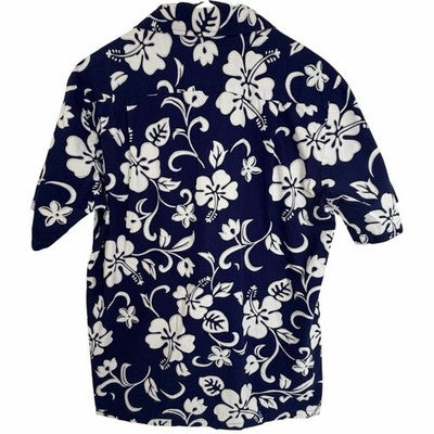 RJC Made in Hawaii Mens M Navy Floral Hawaiian Aloha Shirt - product photo 2